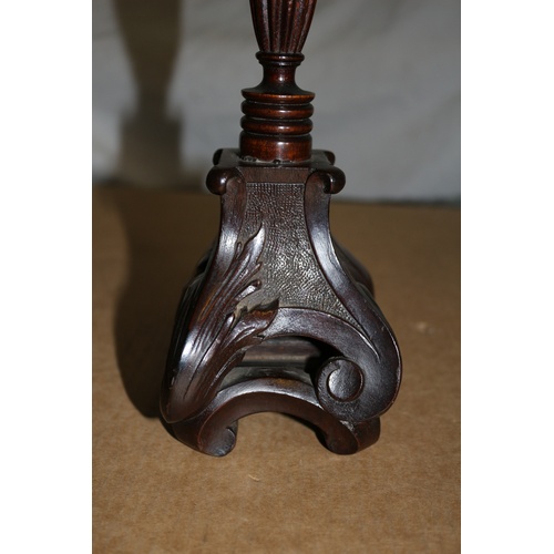 132 - Georgian Judges Wig Stand in Mahogany - Highly Decorated