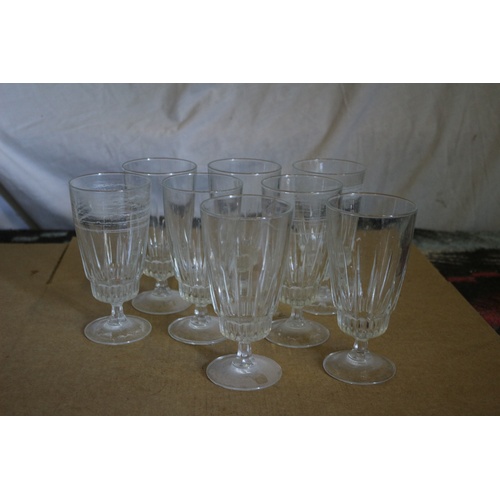 156 - Set of 8 Water Stained Glasses