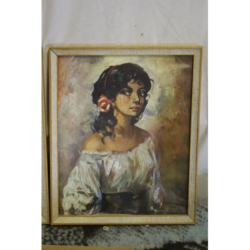 168 - 2 x Vintage Prints of Spanish Ladies