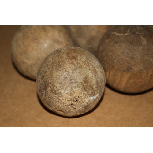 180 - 4 x Antique Wooden Balls