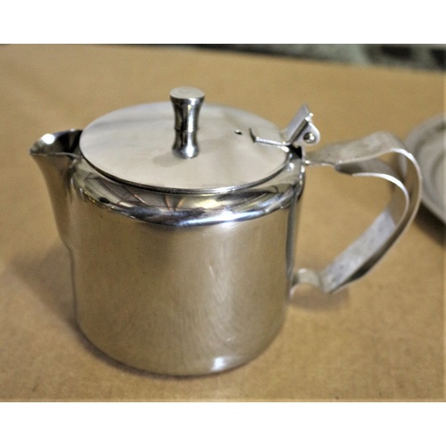 198 - New Irene Series Stainless Steel Tea / Coffee Set - Teapot, Hot Water Pot, Sugar Bowl, Milk Jug Plus... 