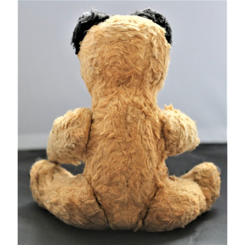 194 - Very Old / Vintage Small Teddy Bear - Movable Arms & Legs - Glass Eyes 6 inches tall when seated