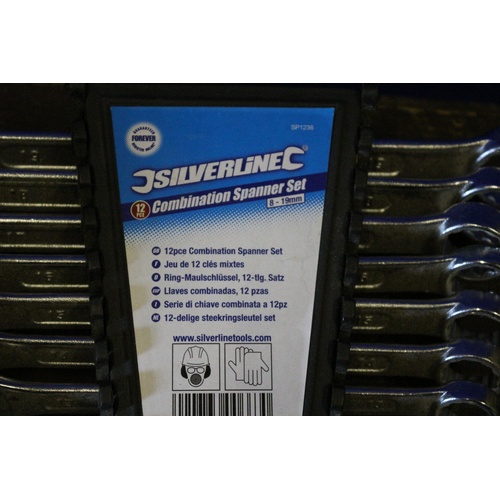 236 - Silverline 12 Piece Combination Spanner Set and a 10 Metre Extension Cassette Cable with Thermal Cut... 