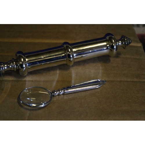 237 - Large and Small Silver Coloured Metal Magnifying glasses