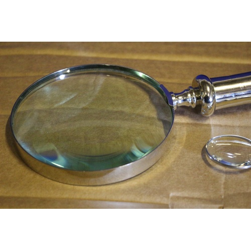 237 - Large and Small Silver Coloured Metal Magnifying glasses