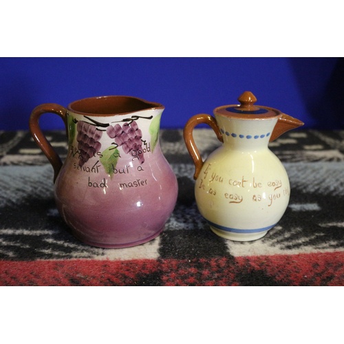 419 - 2 x Cornish Pottery Jugs