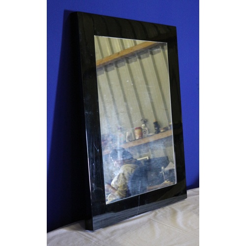 1 - Large Black Gloss Framed Mirror