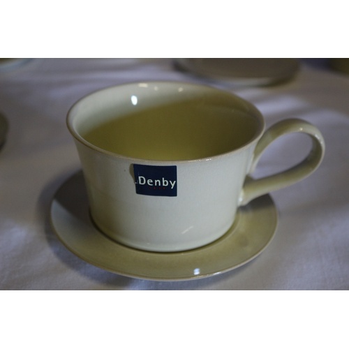 3 - Set of 5 Denby Drama Cream Tea/Coffee Cups and Saucers