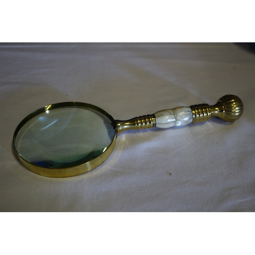 41 - Mother of Pearl Inlaid Handled Magnifying Glass