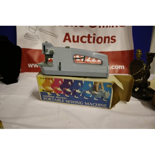 75 - Vintage Boxed Ronco Cordless Electric Portable Sewing Machine