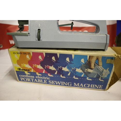 75 - Vintage Boxed Ronco Cordless Electric Portable Sewing Machine