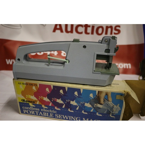 75 - Vintage Boxed Ronco Cordless Electric Portable Sewing Machine