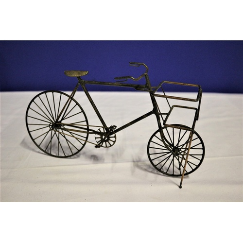 91 - Hand Crafted Metal Miniature Items, Bicycle and Garden Chair