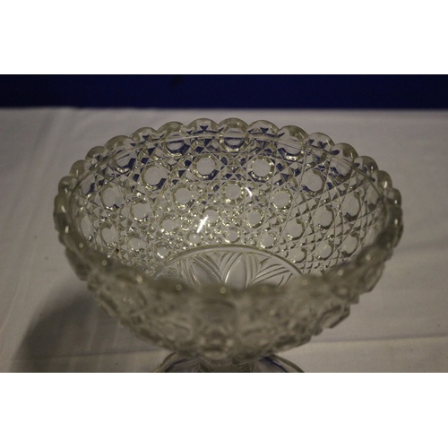 104 - 2 x Heavy Glass Items, Bon Bon Bowl and a Basket in Stainless Steel Carry Holder