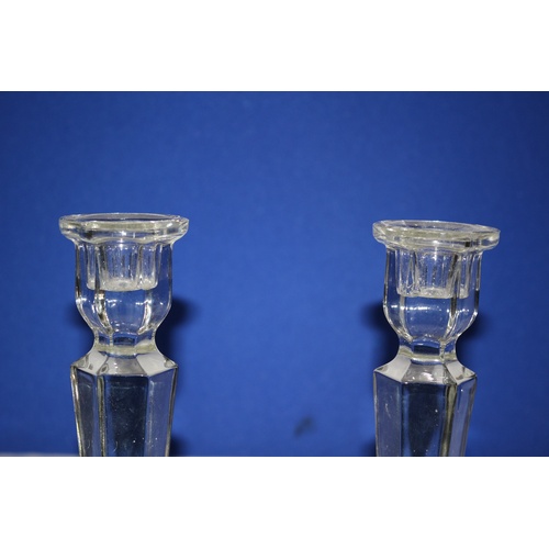 201 - Pair of Glass Candlesticks