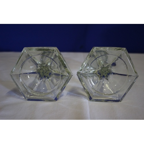 201 - Pair of Glass Candlesticks