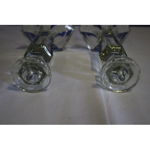 201 - Pair of Glass Candlesticks