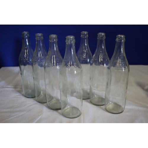 205 - Collection of 8 Vintage Glass Sterilised Milk Tall Bottles