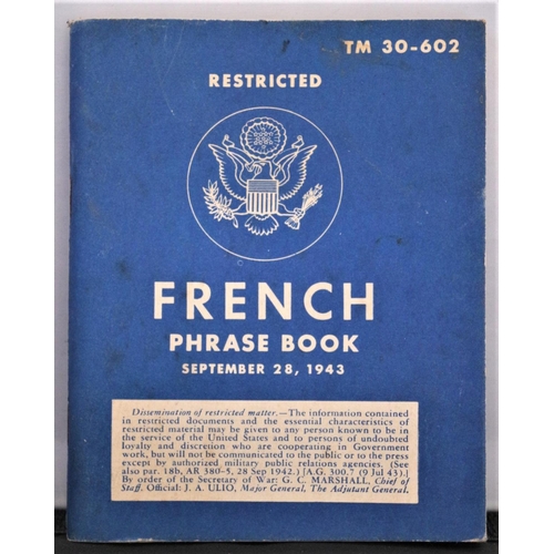 437 - WW11 Restricted US Government French Phrase Book - September 28, 1943