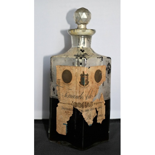 456 - Antique Decanter Style Bottle of Terrys Cognac, full and wax sealed Circa 1900