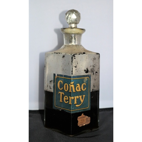 456 - Antique Decanter Style Bottle of Terrys Cognac, full and wax sealed Circa 1900