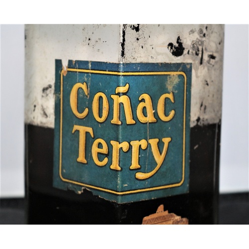 456 - Antique Decanter Style Bottle of Terrys Cognac, full and wax sealed Circa 1900