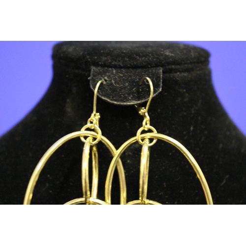 476 - Pair of Large Joan Rivers Gold Coloured Metal Classic Collection Multi Hoop Earrings in Bag