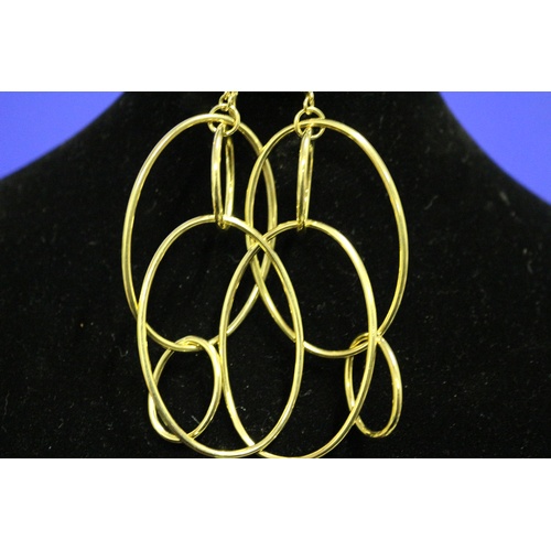 476 - Pair of Large Joan Rivers Gold Coloured Metal Classic Collection Multi Hoop Earrings in Bag