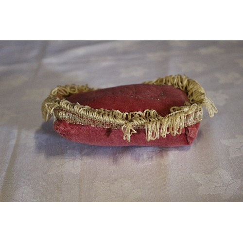 18 - Vintage/Antique Rectangular Pin Cushion with Frilled Edge