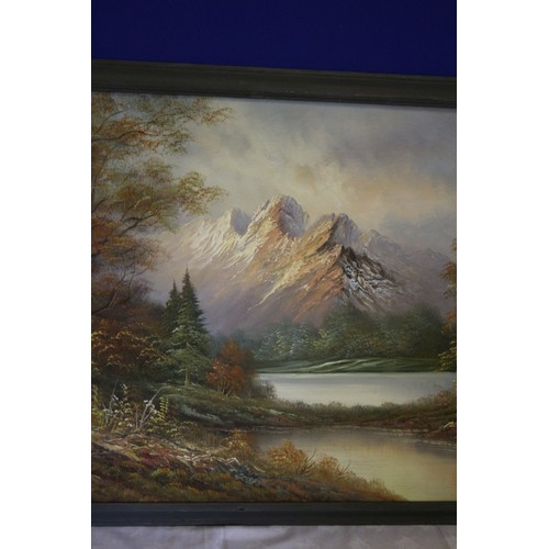 26 - Large - 39in x 27in - Oil on Canvas Fantasy Landscape Painting by Known Artist L Harding. A Scene wi... 