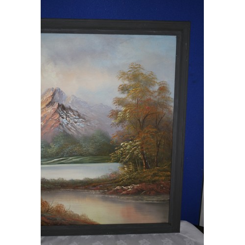 26 - Large - 39in x 27in - Oil on Canvas Fantasy Landscape Painting by Known Artist L Harding. A Scene wi... 