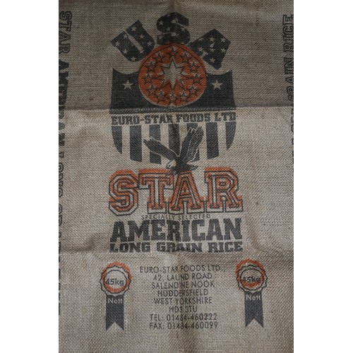 29 - Vintage Hessian Rice Sack with Clearly Marked Company Insignia and Logo