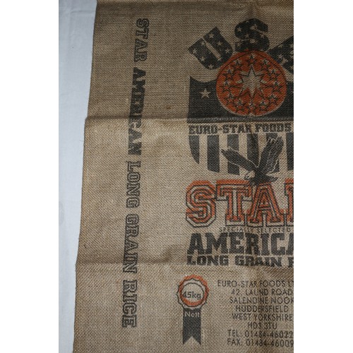 29 - Vintage Hessian Rice Sack with Clearly Marked Company Insignia and Logo