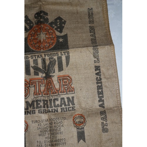 29 - Vintage Hessian Rice Sack with Clearly Marked Company Insignia and Logo