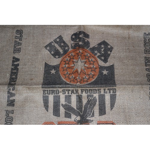 29 - Vintage Hessian Rice Sack with Clearly Marked Company Insignia and Logo