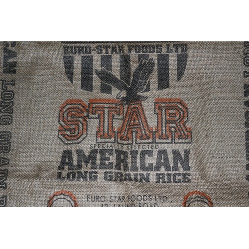 29 - Vintage Hessian Rice Sack with Clearly Marked Company Insignia and Logo