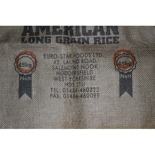 29 - Vintage Hessian Rice Sack with Clearly Marked Company Insignia and Logo