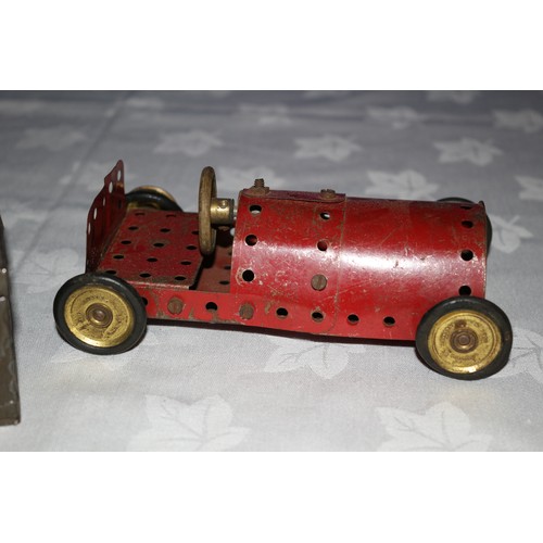 38 - Meccano Hand Made Toy Car and a Tin Patterned Box