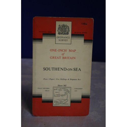 42 - Vintage Ordnance Survey 1 inch Map of Southend - on - Sea 1957