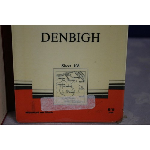 49 - Vintage Ordnance Survey 1 inch Map in Hard Binder of Denbigh