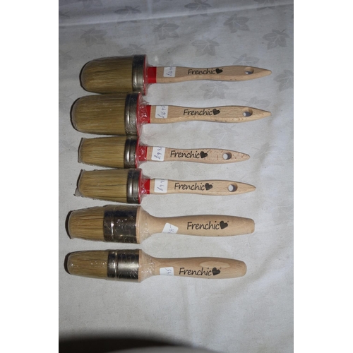 101 - Collection of 6 Frenchic Brushes 4 for Paint and 2 for Waxing