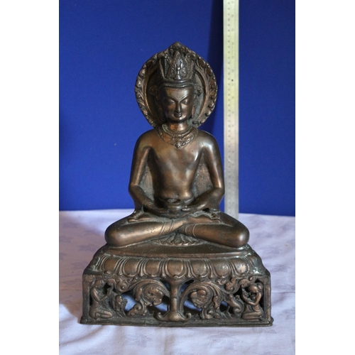 104 - Large Bronzed Seated Buddha