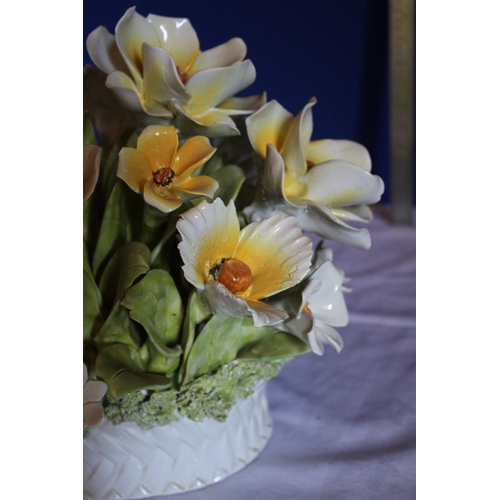 108 - Large Vintage Porcelain Floral Italian Made Table Centerpiece