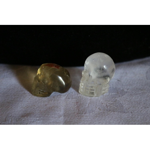 120 - 2 Small Polished Quartz Skulls
