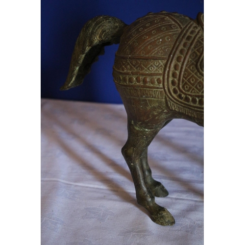 122 - Bronzed Metal Oriental Horse