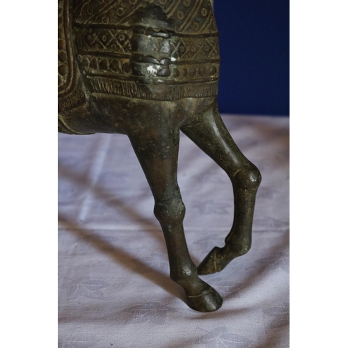122 - Bronzed Metal Oriental Horse