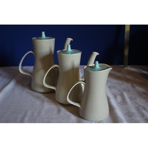 14 - Three Vintage Lidded Pots - 2 x  Coffee Pots and 1 x Hot Water Pot