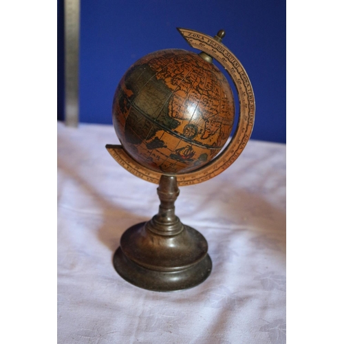 184 - Small Vintage Globe and Vintage Metal Burner