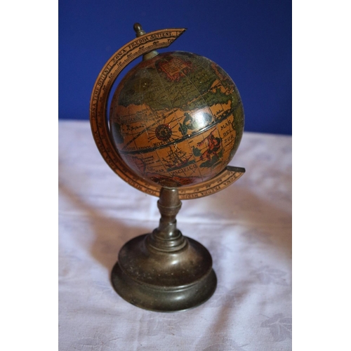 184 - Small Vintage Globe and Vintage Metal Burner