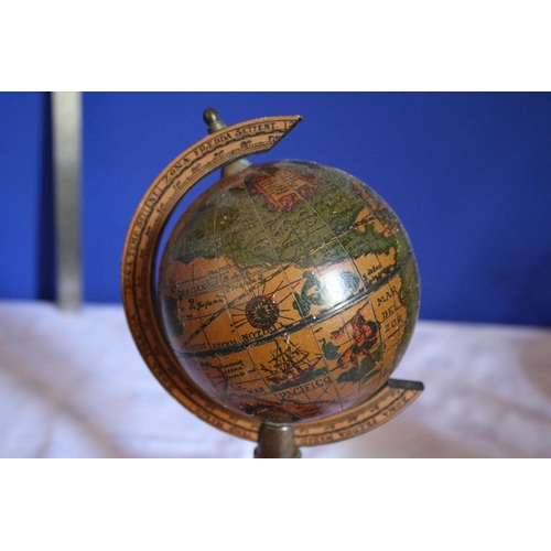 184 - Small Vintage Globe and Vintage Metal Burner